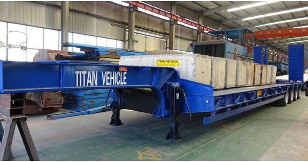 Loading capacity test of semi trailer before shipment