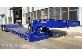 80T Tri Axle Front Loading Low Loader Trailer will be shipped to Gabon