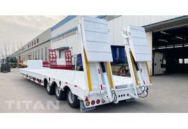 80 Ton 3 Axle Lowbed Truck Trailer with Folding Ladders will be sent to Colombia