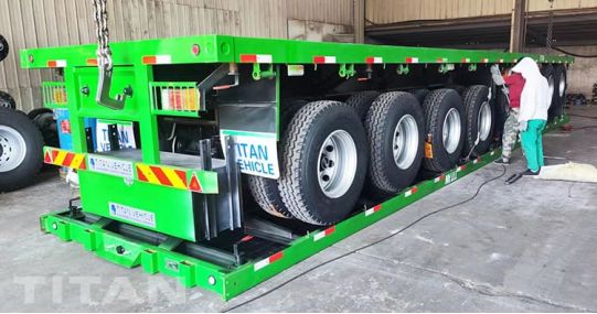 4 Axle Flatbed Container Trailer will be shipped to Zimbabwe Harare