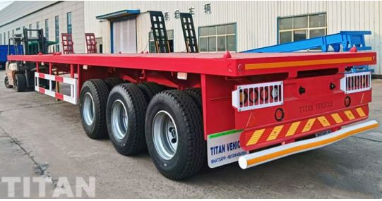 Tri Axle 40 Ft Flatbed Trailer is ready to Ghana