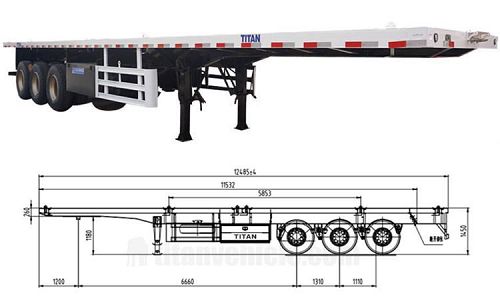 Tri Axle Trailer for Sale Different Types of 12m Tri Axle Flatbed Trailer