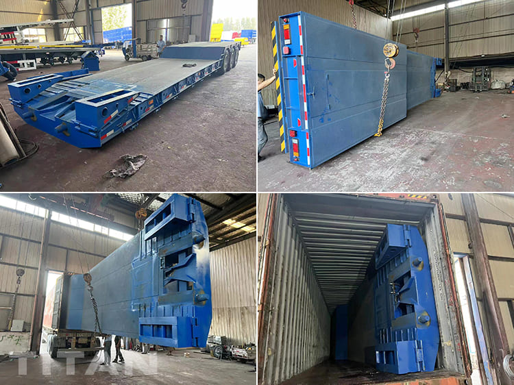 60 Ton 3 Axle Front Loading Low Loader Trailer for Sale in Djibouti