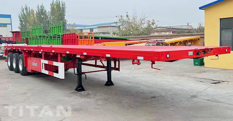 40Ft Tri Axle Flatbed Container Semi Trailer for Sale in Tanzania
