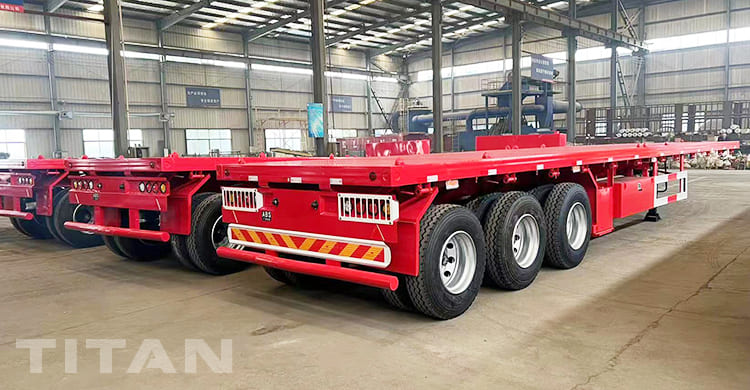40Ft Tri Axle Flatbed Container Semi Trailer for Sale in Tanzania