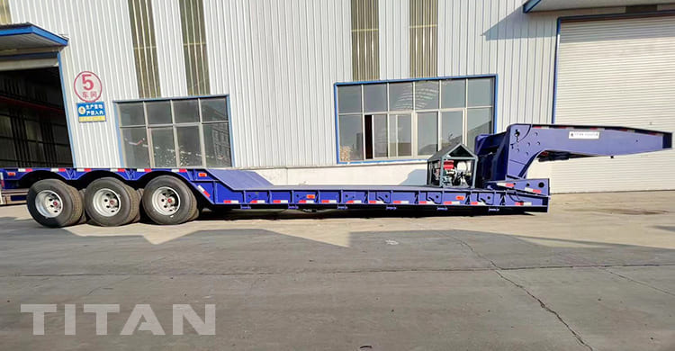80T Tri Axle Front Loading Low Loader Trailer for Sale in Gabon