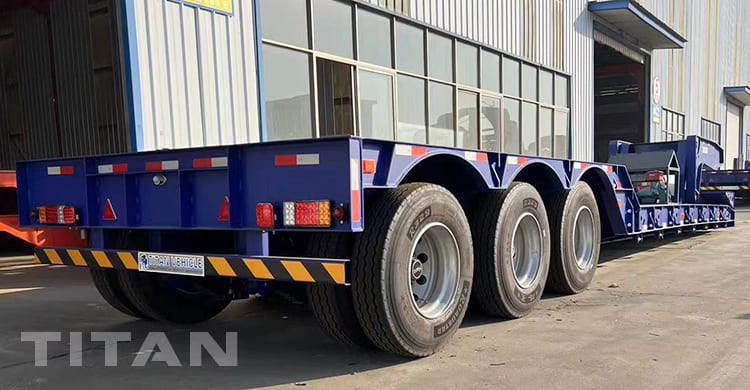 80T Tri Axle Front Loading Low Loader Trailer for Sale in Gabon