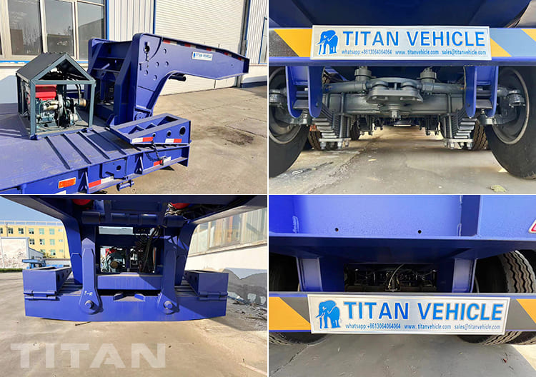 80T Tri Axle Front Loading Low Loader Trailer for Sale in Gabon