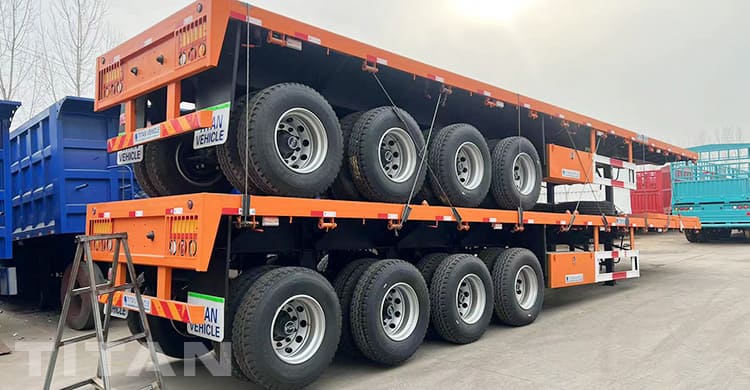 4 Axle 48Ft Flat Body Trailer with Front Boards for Sale in Cote d'Ivoire