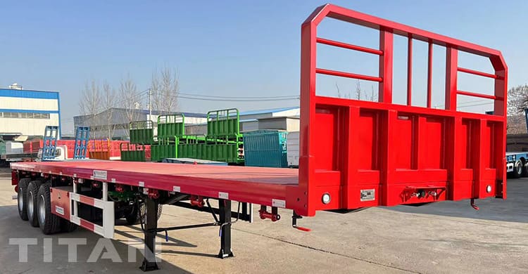 40 Foot Tri Axle Flatbed Truck Trailer with Head Boards for Sale in Mozambique