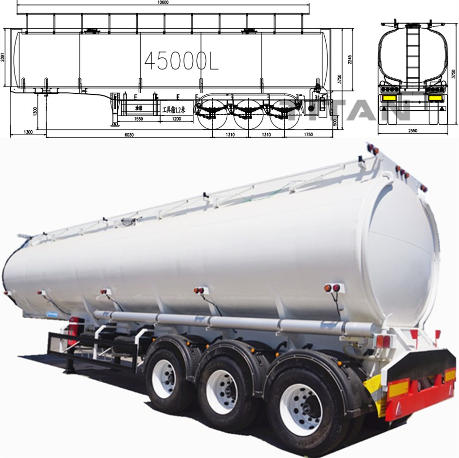 45,000 litres fuel tanker trailer dimensions and drawings