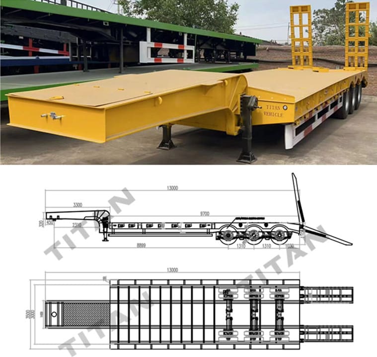 New Low Bed Trailer Lowbed Trailer for Sale Low Bed Semi trailer