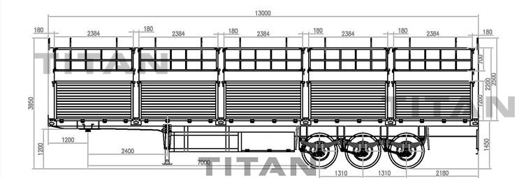 Technical drawing of TITAN fence trailer