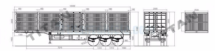 3 axle high side wall cargo trailer technical specification