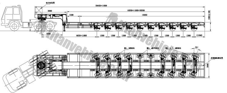 10 axles extendable trialer
