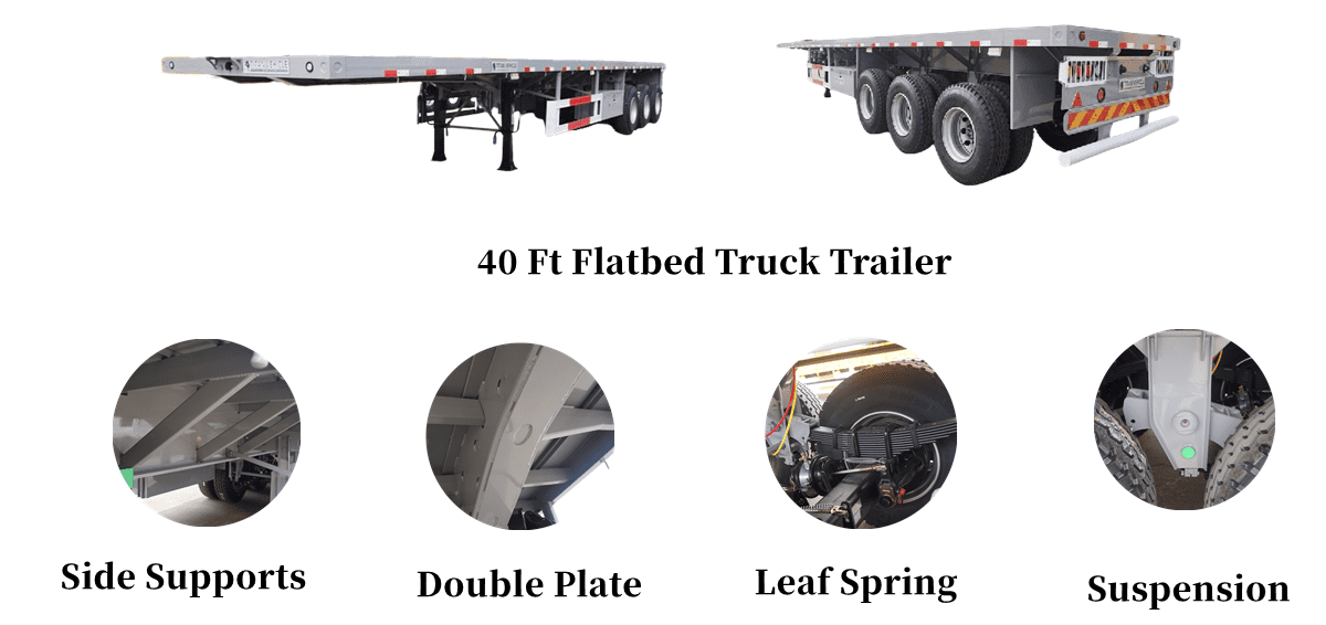 40 Ft Flatbed Truck Trailer for Sale in Tanzania