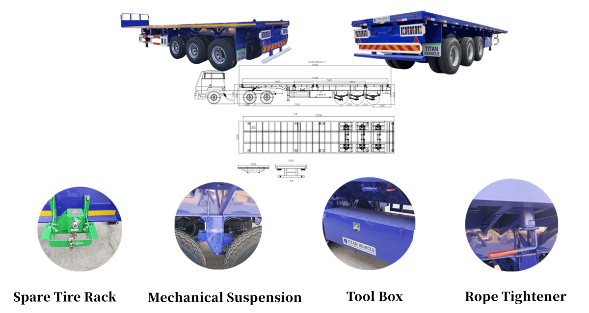 40 Ft Flatbed Truck Trailer for Sale in Tanzania