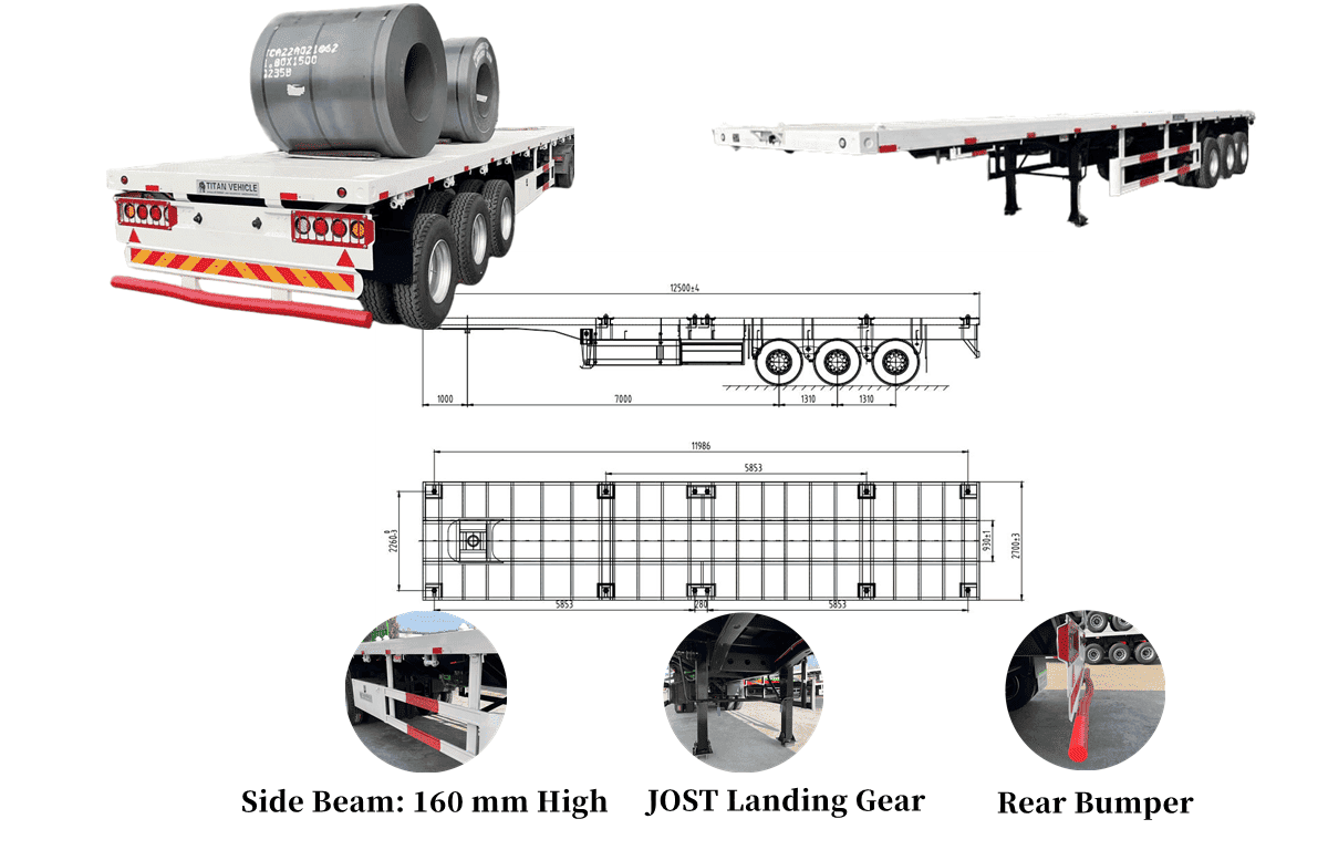 Tri Axle Flat Deck Trailer for Sale in Zimbabwe