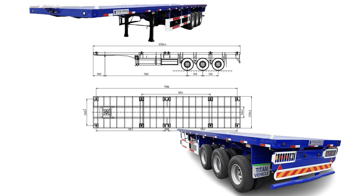 Tri Axle Flat Deck Trailer for Sale in Zimbabwe 