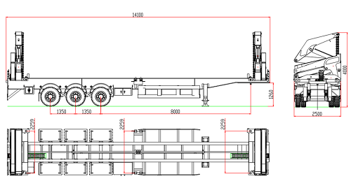 37 Tons Sidelifter 40ft Container Side Lifter Trailer for Sale