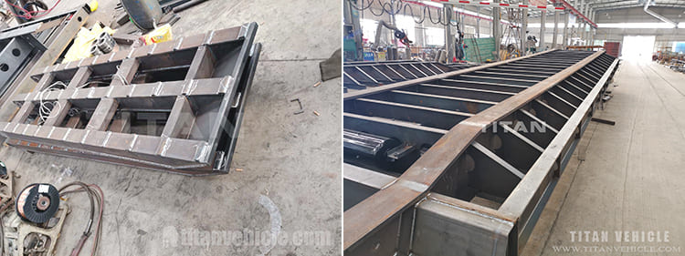 3 axles 80t lowbed transport trailer