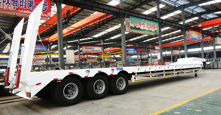 3 axles 80t lowbed transport trailer