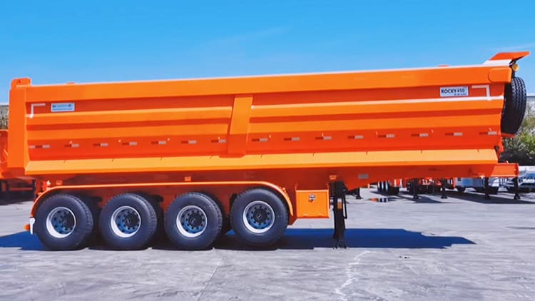 3 axles 33 cubic end dump trailer