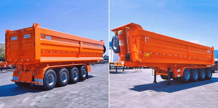 3 axles 33 cubic end dump trailer