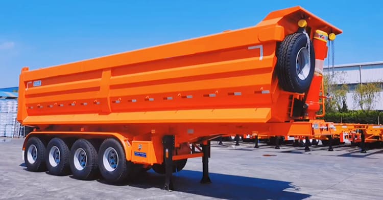 3 axles 33 cubic end dump trailer