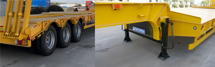 3 Axle 60 Ton Lowbed Low Loader Drop Deck Trailer for Sale-Shengrun