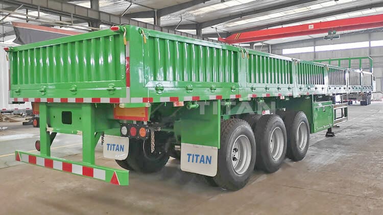 3 Axle Drop Side Wall Cargo Semi Trailer-Shengrun