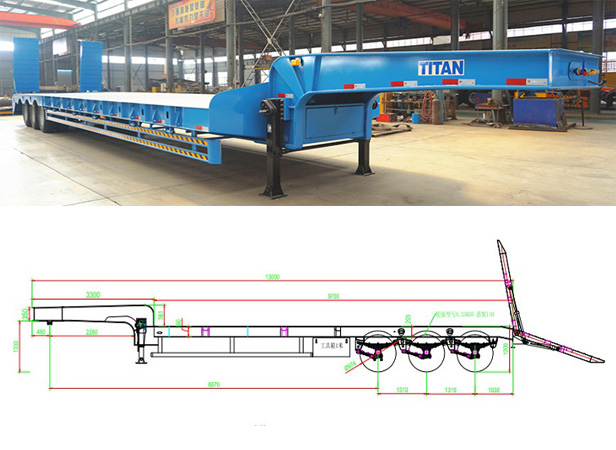 80 ton 3 axle lowbed trailer