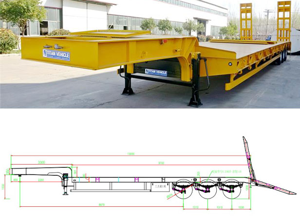 3 Axle 60T Semi Low Bed Trailer