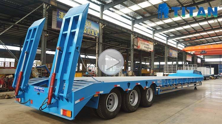 80t tri axles low loader trailer