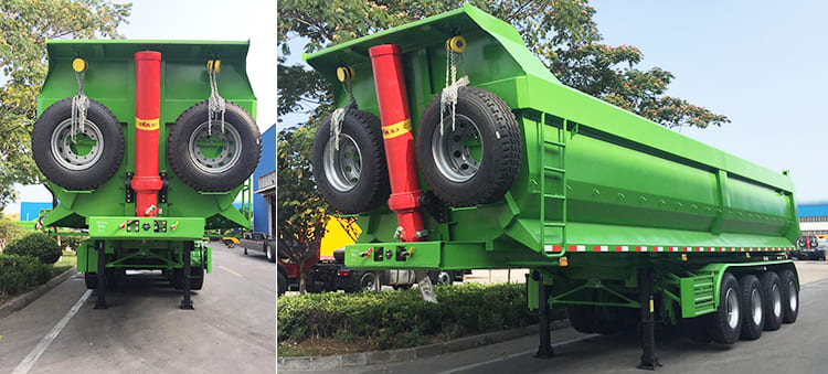 4 axles semi end dump trailer