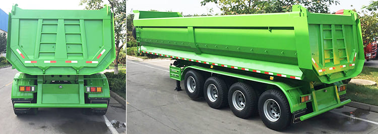 4 axles semi end dump trailer
