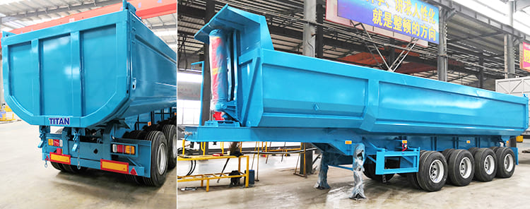 4 axles semi end dump trailer