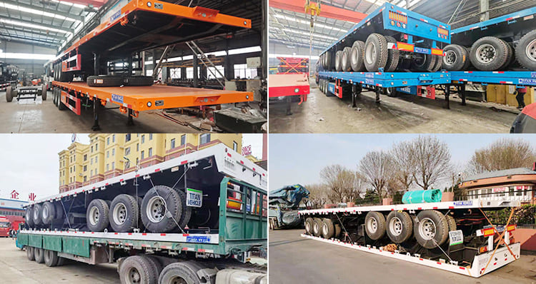 40Ft Semi Truck and Flatbed Trailer
