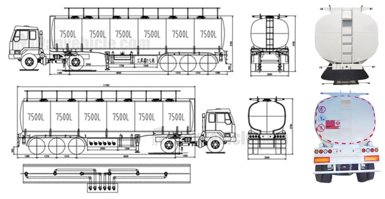 3 Axle Heavy Fuel Tanker Semi Trailer
