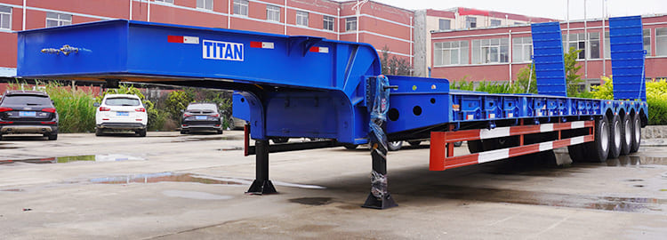 80 Ton 3 Axle Semi Low Bed Truck Trailer