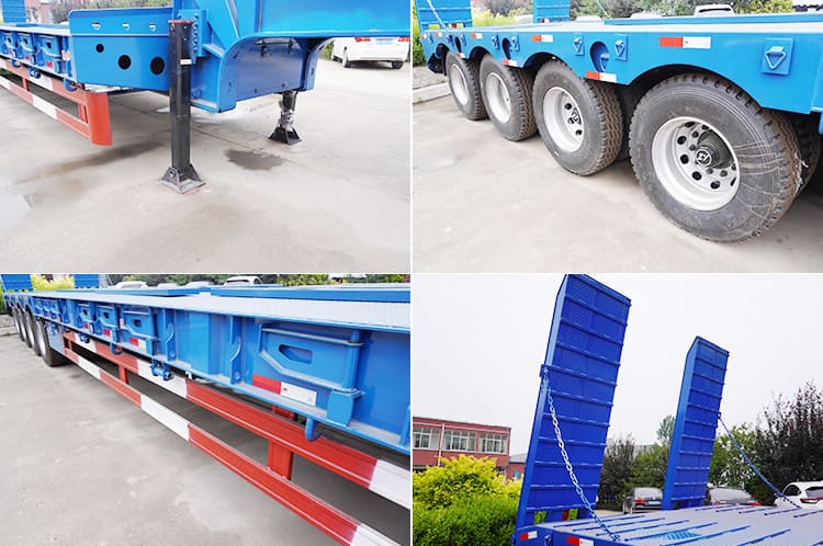 80 Ton 3 Axle Semi Low Bed Truck Trailer