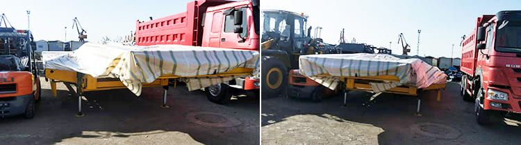80 Ton 3 Axle Semi Low Bed Truck Trailer