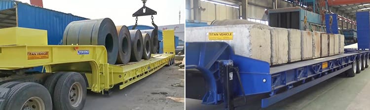 80 Ton 3 Axle Semi Low Bed Truck Trailer