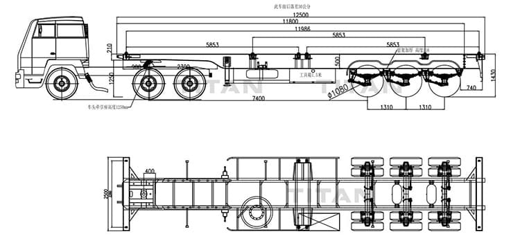 3 Axle 40Ft Shipping Container Trailer