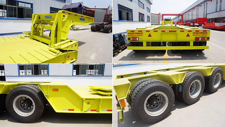 3 line 6 axle front loading low bed trailer