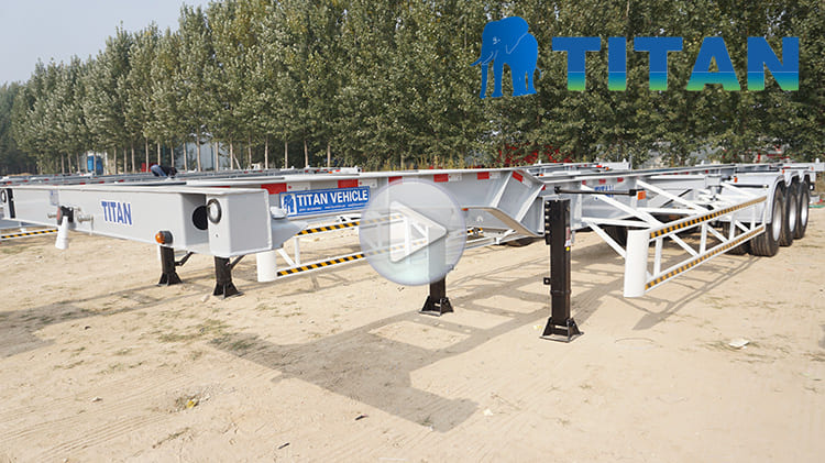 tri axle 12m container skeletal trailer