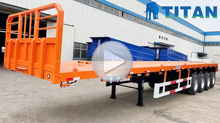 4 Axle Flatbed Trailer with Headboard