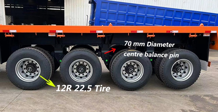 40Ft Container Flatbed Trailer Manufacturers | 4 Axle Flatbed Trailer with Headboard
