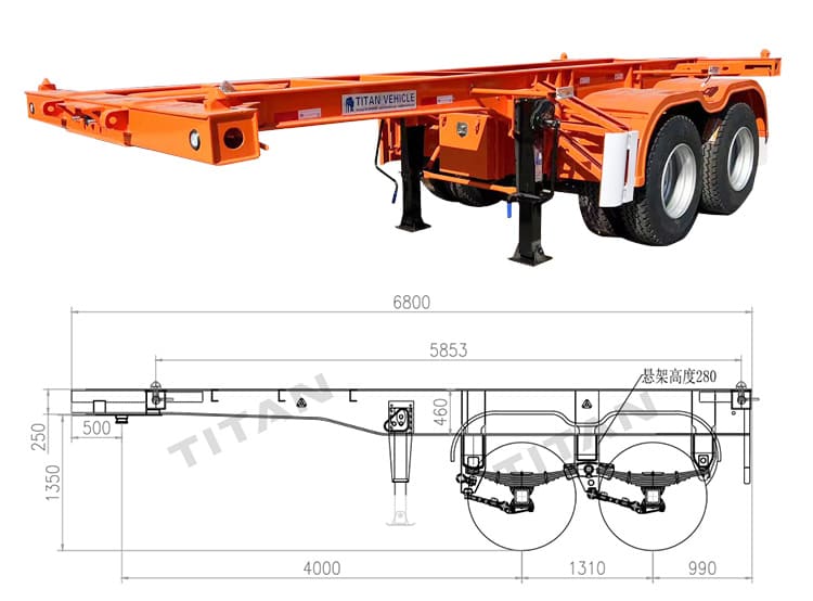 20 Ft Shipping Container Trailer for Sale | 2 Axle 20 Ft Container Trailer for Sale in Jamaica