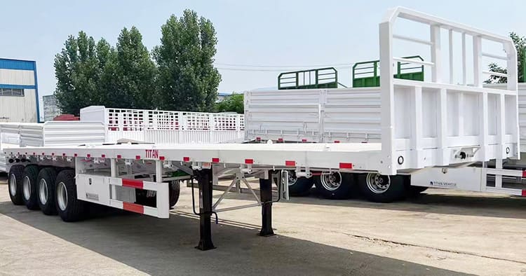 New 13M 4 Axle Semi Truck Flatbed Trailer for Sale Price